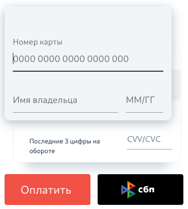 Данные карты