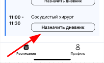 Назначить дневник из расписание