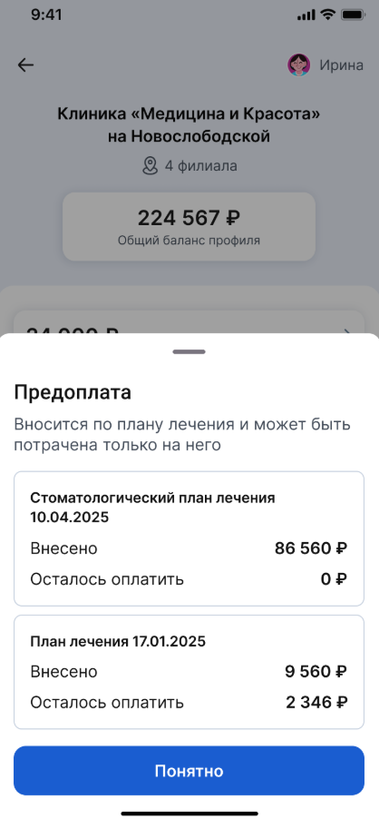 Предоплата детальная